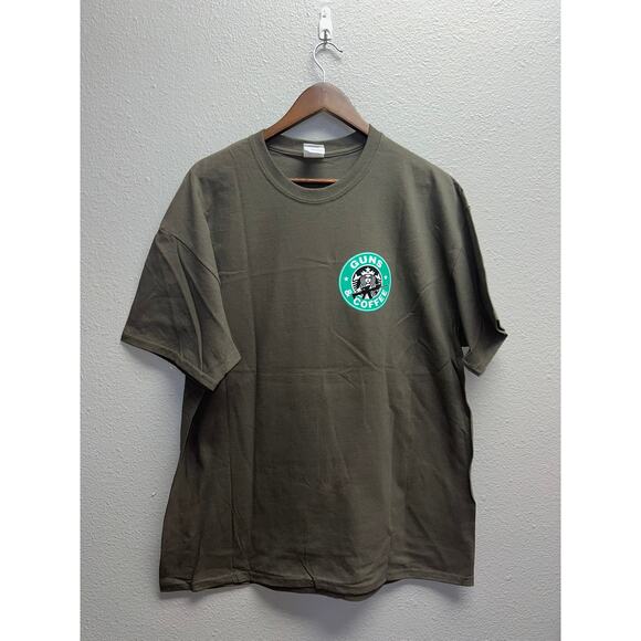 Guns And Coffee Shrit Graphic Gray Ultra Cotton Gun AR 15 Short Sleeve Tee XL - Picture 2 of 9